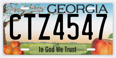 GA license plate CTZ4547