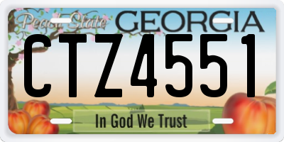 GA license plate CTZ4551