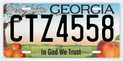 GA license plate CTZ4558