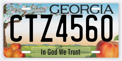GA license plate CTZ4560