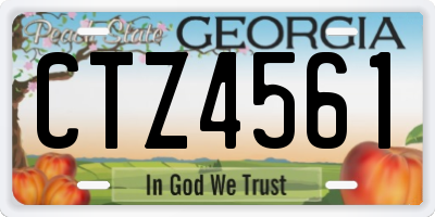 GA license plate CTZ4561