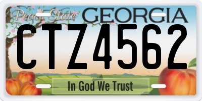 GA license plate CTZ4562