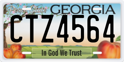 GA license plate CTZ4564
