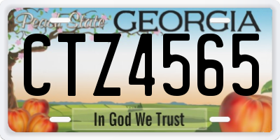 GA license plate CTZ4565
