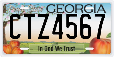 GA license plate CTZ4567