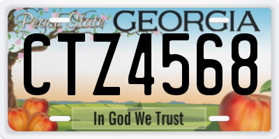 GA license plate CTZ4568