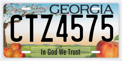 GA license plate CTZ4575
