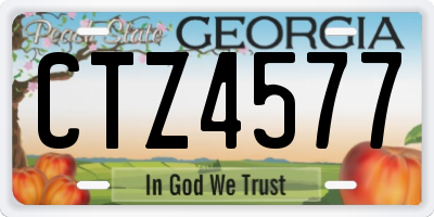 GA license plate CTZ4577