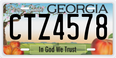 GA license plate CTZ4578