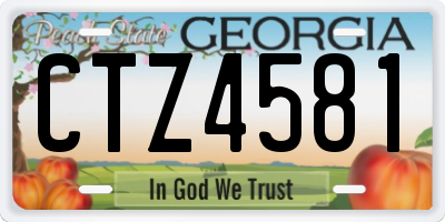 GA license plate CTZ4581