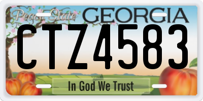 GA license plate CTZ4583