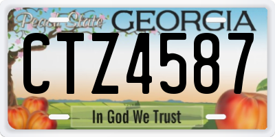 GA license plate CTZ4587