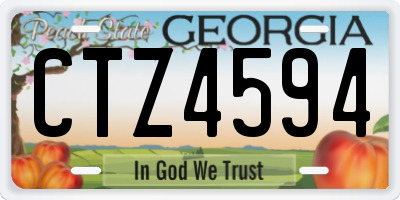 GA license plate CTZ4594