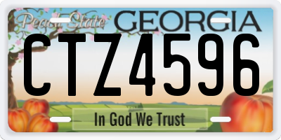 GA license plate CTZ4596