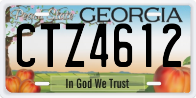 GA license plate CTZ4612