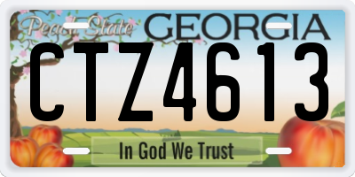 GA license plate CTZ4613