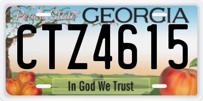 GA license plate CTZ4615
