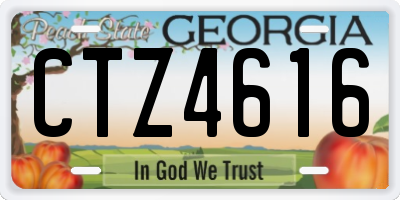 GA license plate CTZ4616