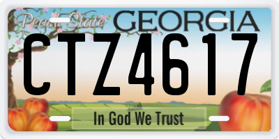 GA license plate CTZ4617