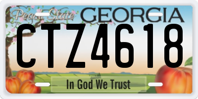 GA license plate CTZ4618