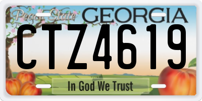 GA license plate CTZ4619