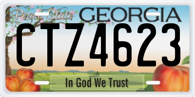 GA license plate CTZ4623