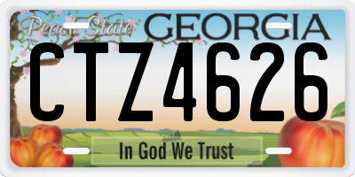 GA license plate CTZ4626