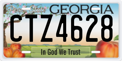 GA license plate CTZ4628
