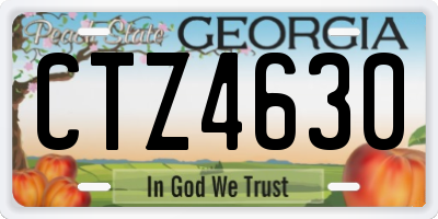 GA license plate CTZ4630
