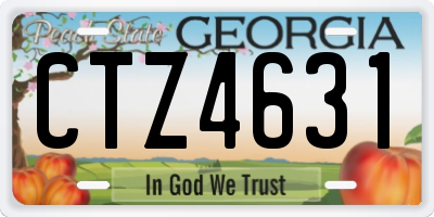 GA license plate CTZ4631