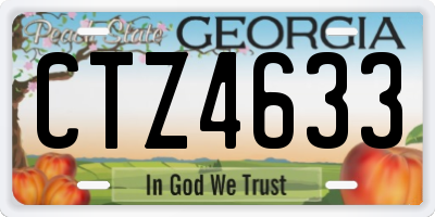 GA license plate CTZ4633