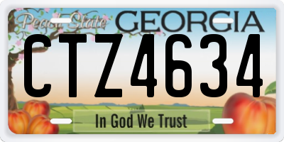 GA license plate CTZ4634