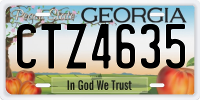 GA license plate CTZ4635