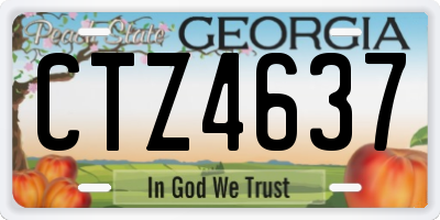 GA license plate CTZ4637