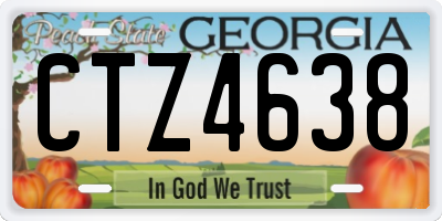 GA license plate CTZ4638