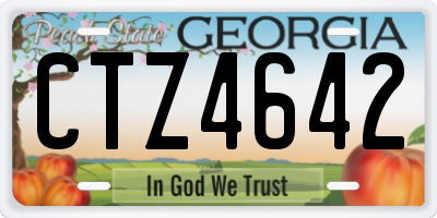 GA license plate CTZ4642