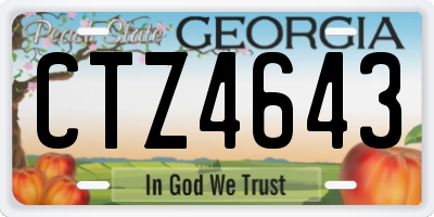GA license plate CTZ4643