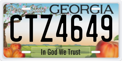 GA license plate CTZ4649