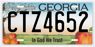GA license plate CTZ4652