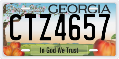 GA license plate CTZ4657