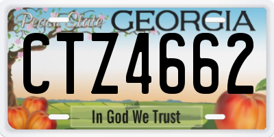 GA license plate CTZ4662