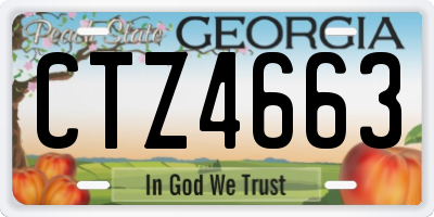 GA license plate CTZ4663