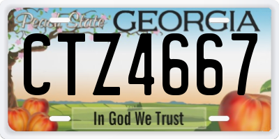 GA license plate CTZ4667