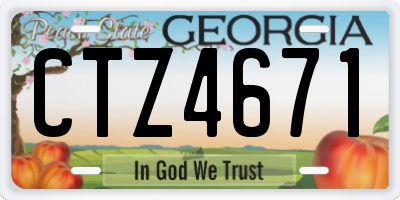GA license plate CTZ4671