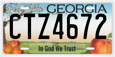 GA license plate CTZ4672