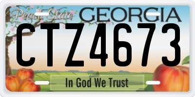 GA license plate CTZ4673
