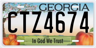 GA license plate CTZ4674