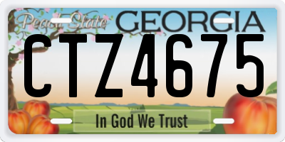 GA license plate CTZ4675