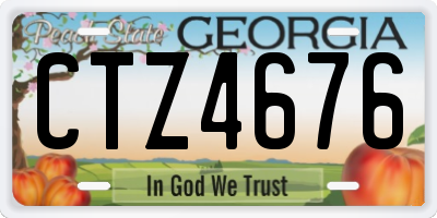 GA license plate CTZ4676