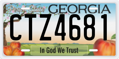 GA license plate CTZ4681